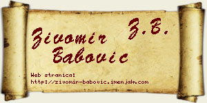 Živomir Babović vizit kartica